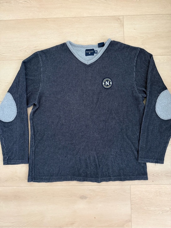 Nautica Other - Nautica Men’s XXL corduroy V-neck pullover long sleeve elbow patch navy blue top